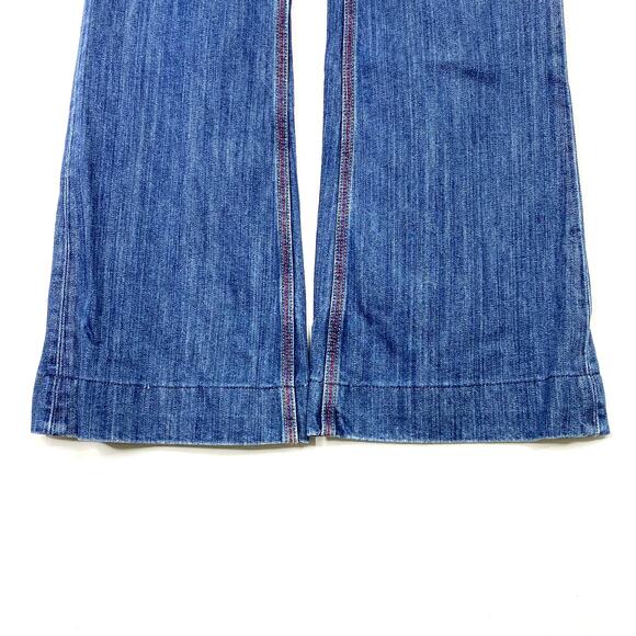 Levi's Lady Style Jeans Womens Sz 30 Wide Flare Leg Contrast Stitching Country - Picture 7 of 11
